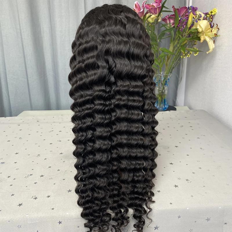 Perruque Ondulée Naturelle – Cheveux Humains, Lace Intégrale 4x4
