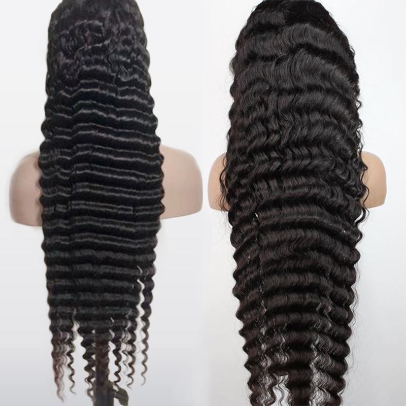 Perruque Ondulée Naturelle – Cheveux Humains, Lace Intégrale 4x4