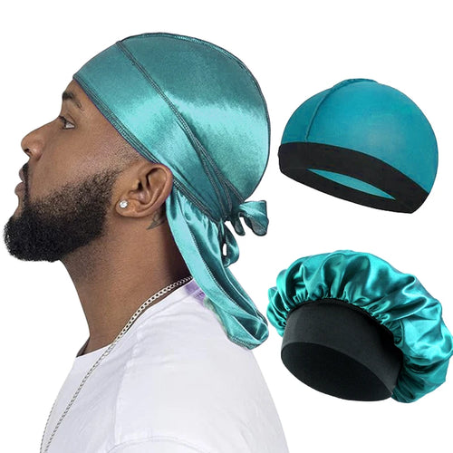 Lot Accessoires Cheveux Homme – Durag, Wave Cap et Bonnet en satin