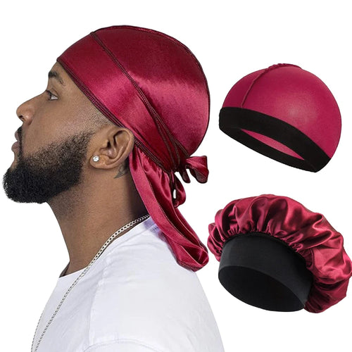 Lot Accessoires Cheveux Homme – Durag, Wave Cap et Bonnet en satin