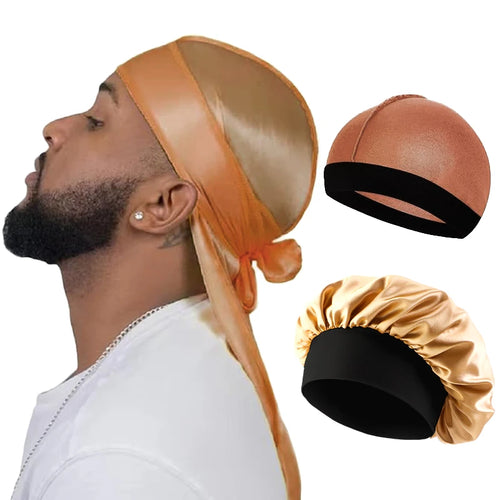 Lot Accessoires Cheveux Homme – Durag, Wave Cap et Bonnet en satin