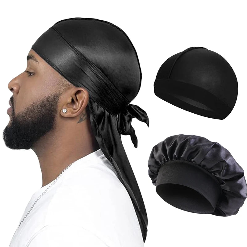 Lot Accessoires Cheveux Homme – Durag, Wave Cap et Bonnet en satin