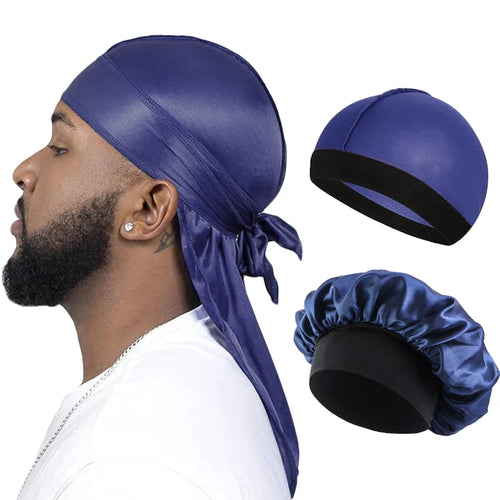 Lot Accessoires Cheveux Homme – Durag, Wave Cap et Bonnet en satin