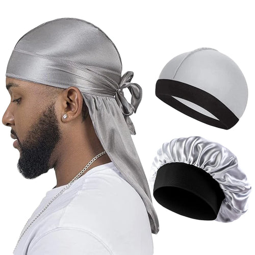 Lot Accessoires Cheveux Homme – Durag, Wave Cap et Bonnet en satin