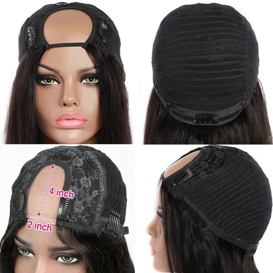 Perruque brésilienne carrée – Cheveux naturels, sans colle (U-Part)