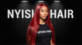Perruque Rouge Bordeaux – 360 Lace Front en Cheveux Humain